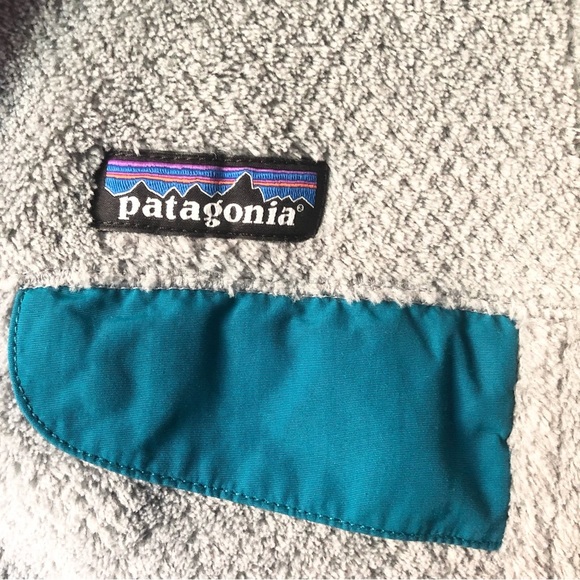 Patagonia Re-Tool Polartec Fleece Vest 25547 Grey Gray Teal Elwha Women’s Medium - Picture 7 of 14